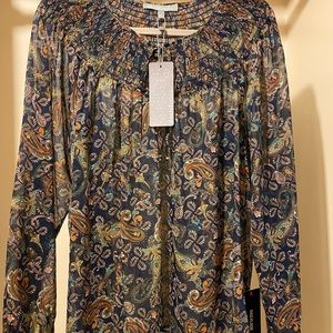 Sheer navy women’s blouse new with tags